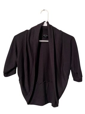 BCX Dress Women's Size XS Bolero Short Sleeve Cropped Cardigan Sweater Black